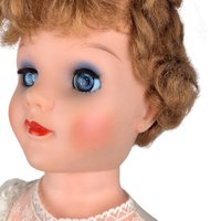 Vintage 1950s Bride Doll: Mid-Century Display Doll with Sleep Eyes
