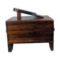 Vintage 1950s Merchants Box Co. Shoe Shine Kit: Wooden Valet Stand Footstool