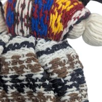 Vintage Guatemalan Folk Art Doll: Handmade Woven Yarn Figure in Traditional Dress