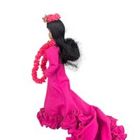 Vintage Makaleka Hawaiian Princess Doll: Pink Ruffled Gown and Lei Souvenir Doll
