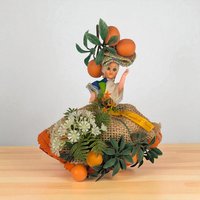 Vintage Florida Souvenir Doll: Calypso Orange Picker Figurine