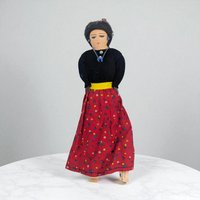 Vintage Navajo Made Doll: Tagged Native American Folk Art Figurine
