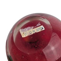 Vintage Art Glass Apple: Hand Blown Red Fruit Paperweight
