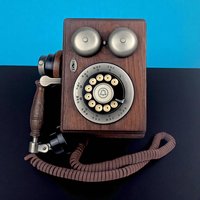 Country Junction Wall Phone: Vintage 1980s Western Electric Wood Telephone