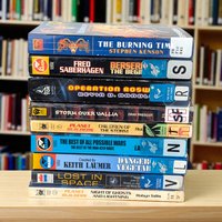 Lot of 9 Sci-Fi Paperbacks: Niven, Saberhagen, Lost in Space Ex-Library Book Collection