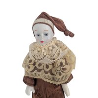Vintage 1980s Pierrot Clown Doll: Midwest Porcelain Figurine