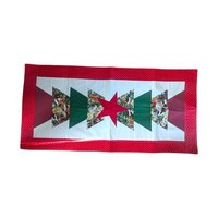 Vintage Handmade Quilted Table Runner: Christmas Dog Print with Red Star