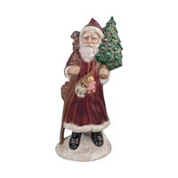 Pair of Vintage Hand-Painted Old World Santa Figures: Christmas Decor Figurines