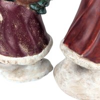 Pair of Vintage Hand-Painted Old World Santa Figures: Christmas Decor Figurines
