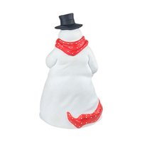 Vintage Dept 56 Ceramic Snowman: Large Holiday Figurine with Polka Dot Scarf