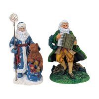 Vintage Pipka Santa Set: Russian and Irish Limited Edition Holiday Figurines