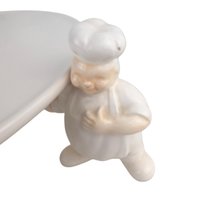 Vintage Dept 56 Three Bakers Cake Plate: Whimsical Chef Pedestal Stand