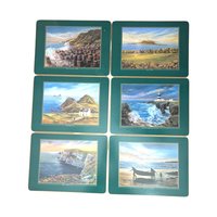 Vintage Irish View Placemat Set: John Hinde Ltd., Cork Back Table Mats, Set of 6