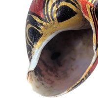 Vintage Hand Painted Seashells: Southeast Asian Style, Black and Gold Decor Pair