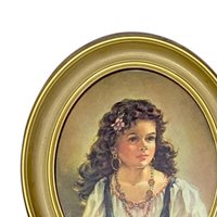 Vintage Framed "Chico and Elena" Prints: Ann Allaben Children's Art