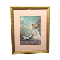 1930s Framed Children's Prints: Song of the Bluebird & Lark