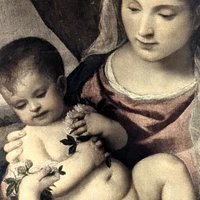 Vintage Madonna and Child Print - After Titian, Framed Religious Art