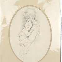 1975 Sharon Johnson Mother and Child Prints: Vintage Nursery Wall Art, Set of 2