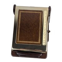 Vintage Cavalier List Finder Index: Bates Brown Faux Leather Desk Organizer