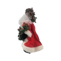 Vintage Santa Tree Topper: Woodland Wreath, Velvet Coat Holiday Decor