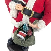Vintage Classic Santa Figure: Father Christmas with Pipe & Toy Bag, Holiday Decor