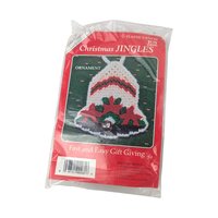 Vintage Christmas Plastic Canvas Kits: Set of 4, Jingles Ornaments & Pins Craft Lot
