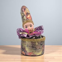 Vintage Clown Music Box: San Francisco Music Box Co. Animated Jester Figurine