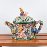 Vintage 1998 Rabbit Teapot: Mercuries Decorative Ceramic Garden Party