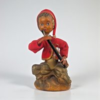 Vintage 1950s Pixie Elf Figurine: Tilso Japan Flute Player Christmas Decor