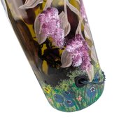 Vintage Painted Wine Bottle: Hand-Painted Fruit Lighted Decor