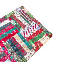 Vintage Quilted Table Runner: Handmade Patchwork Christmas Decor