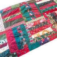 Vintage Quilted Table Runner: Handmade Patchwork Christmas Decor