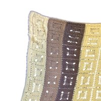 Vintage Crochet Afghan: Handmade Yellow and Brown Striped Blanket