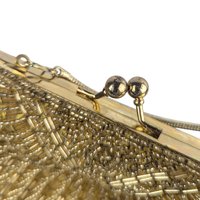 Vintage Gold Beaded Shell Purse: Art Deco Style Evening Bag Clutch