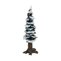 Vintage Dept 56 Pole Pine Tree: Cold Cast Porcelain Snowy Village Accessory