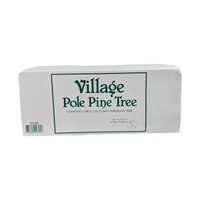 Vintage Dept 56 Pole Pine Tree: Cold Cast Porcelain Snowy Village Accessory