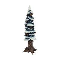 Vintage Dept 56 Pole Pine Tree: Cold Cast Porcelain Snowy Village Accessory
