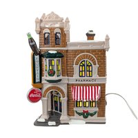 Vintage 1995 Dept 56 Coca-Cola Corner Drugstore: Lighted Snow Village Building