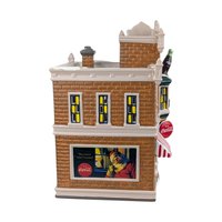 Vintage 1995 Dept 56 Coca-Cola Corner Drugstore: Lighted Snow Village Building