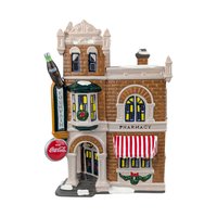 Vintage 1995 Dept 56 Coca-Cola Corner Drugstore: Lighted Snow Village Building