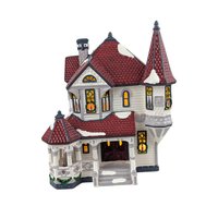 Vintage 1990 Dept 56 Queen Anne Victorian: Lighted Snow Village House