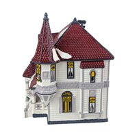 Vintage 1990 Dept 56 Queen Anne Victorian: Lighted Snow Village House