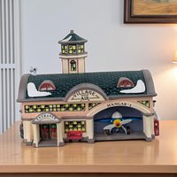 Vintage 1992 Dept 56 Village Airport: Lighted Snow Village Building