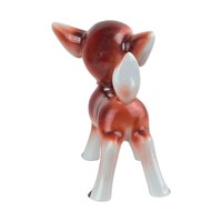 Vintage Japan Ceramic Deer Figurine: Mid-Century Kitsch Fawn with Bell
