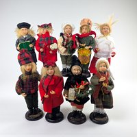 Vintage Christmas Caroler Figures: Set of 9 Victorian Style Holiday Figurines