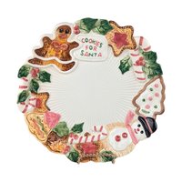 Vintage Fitz and Floyd "Cookies for Santa" Plate: Sugar Plum Holiday Serving Bowl Set