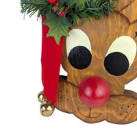 Vintage Wooden Reindeer Head Wall Decor: Handpainted Rudolph Hanging, Christmas Folk Art