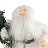 Vintage Father Christmas Figure: 12" White Santa Claus, Old World Christmas Decor