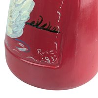 Vintage 1983 Painted Mrs. Butterworth Bottle: Hand Painted Folk Art Decor