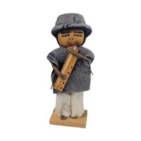 Vintage Ecuadorian Musician Set: Handmade Folk Art Wood Dolls